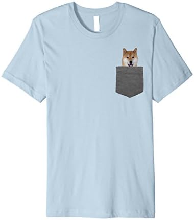 Mens Dog in Your Pocket Tshirt Shiba Inu Shirt Doge Tee Small Baby Blue
