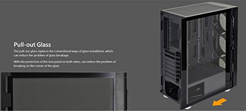 Montech Fighter 600 ATX Mid-Tower Computer Case/Pre-Installed Rainbow Fans4, High-Airflow, Full Mesh Panel, Pull-Out Glass, Hard Drive Installation, Magnetic Dust Filter/ATX, MicroATX, Mini-ITX - Thumbnail 5