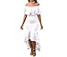 Women's Sexy Off Shoulder Ruffle Stretchy Party Mermaid Elegant Midi Long Maxi Dress