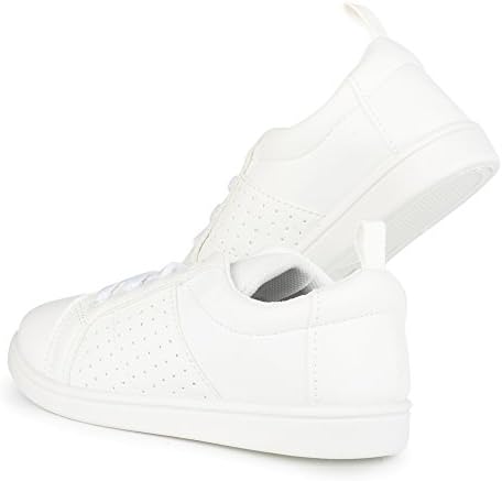 [SCK300-WHT-T8] Chillipop Unisex Lace Up Tennis Sneakers for Boys, Girls, Toddler &amp; Baby – Faux Leather Upper, In Different Colors