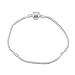 Yeshan 5PCS Women Stainless Silver Bracelet Snake Chain with Classic Bead Barrel Clasp Fits All Chamilia Troll Biagi Beads-6.7 inch