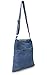 HOXIS Portable Travel Two Pocket Soft Denim Cross Body Womens Shoulder Bag Pouch (Blue)