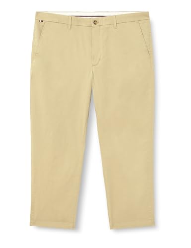 Tommy Hilfiger Pantalón Chino Hombre Denton Printed Structure Straight Fit, Beige (Sandalwood), 36W/40L