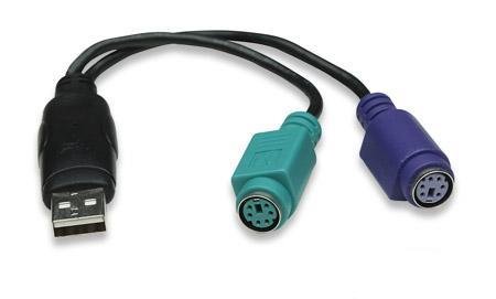 Manhattan USB to PS/2 Converter, Connects Two PS/2 Devices via One USB Port
