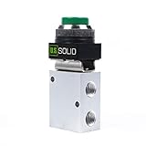 1/4" NPT Green Momentary Push Button 3 Way, 2 Position Pneumatic Control Mechanical Valve from U.S. Solid