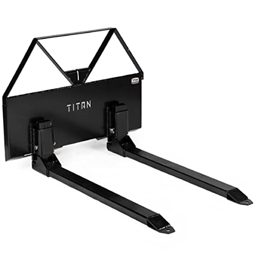 Titan Attachments PinOn Pallet Fork Frame Attachment, 46" Hefty Fork