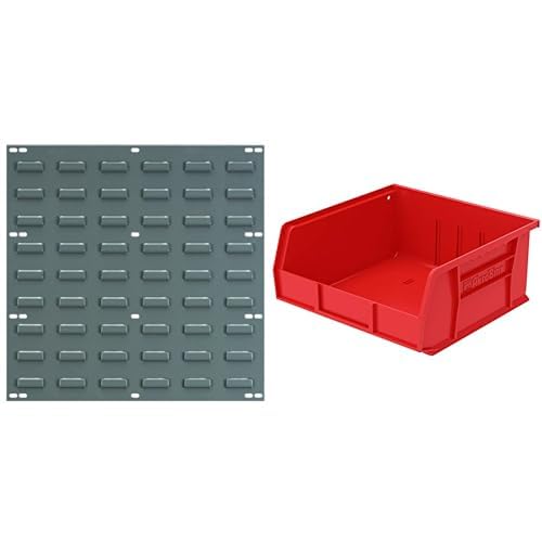 Akro-Mils 30618: Wall Mount Storage Panel & 30235 AkroBins, 11x11x5, Red, 6-Pack Image