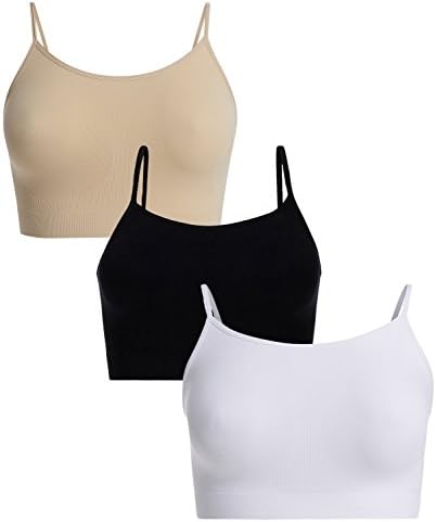 UnsichtBra Womens Comfort Bra Set of 3 | Wireless Seamless Crop Top Bralette | Sports Bra Women Vest Tops