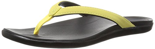 OLUKAI Hoopio - Womens Comfort Sandal Lemonade/Dk Shadow - 8