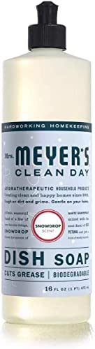 Mrs. MEYER'S Kitchen Set, Dish Soap, Hand Soap, and Multi-Surface Cleaner, 3 CT (Snowdrop)