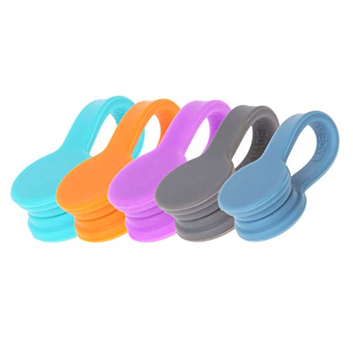 Saisn Earphone Cord Magnetic Cable Winder Organizer -Set Of 5 For Headphones/Date USB Cable/Keys