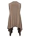 MBJ WSK1071 Womens Lightweight Sleeveless Draped Open Cardigan XL TAUPE