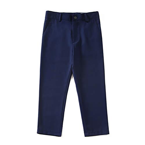 Suit for Boys Slim Fit Kids Suits with Vest Pants Shirt and Tie for Wedding Navy Blue Size 2T
