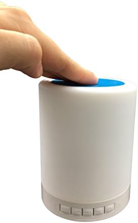 Smart LED Desk Lamp Portable Bluetooth Speaker with Touch Sensor+Dimmable Warm White Color+TF Card Playing+Color Changing Bedside Lamp Small Night Light(Blue)