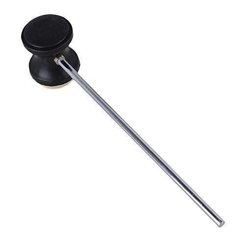BQLZR Dual Sided Bass Drum Pedal Beater, Hard Bass Drum Beater for Percussion Drum Pedal Hammer with Stainless Steel Shaft Black Lightweight and Solid