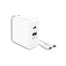 USB C PD Charger with 27.6W Power Delivery 3.0 &18W QC 3.0 Dual ports Fast Wall Charger for iPhone X/8/8 Plus,New MacBook ,Samsuang S8/S8+/Note8,Notebook, Nexus 6P/5X,LG G5,Nintendo Switch and more