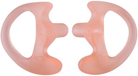 KEYBLU Universal Replacement Soft Silicone Open Ear Insert Earmould for Two Way Radio Earpiece Earmold Coil Tube Audio Kits UV-5R UV-B6 BF-888S UV-B5 (Carnation, 1pair Small)