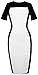 HOMEYEE Women's Fashion Colorblock Short Sleeve Slim Wear to Work Dress 483