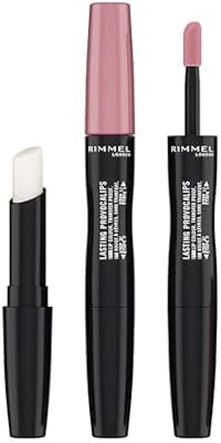 Rimmel, Duradouros Provocalips, Batom Fixo, 220 Rosas Come-Up, Passo 1: 2,3 mL, Passo 2: 1,6 g
