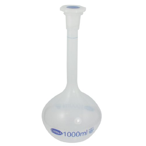 uxcell 1000ml Long Neck Clear White Plastic Volumetric Measuring Flask