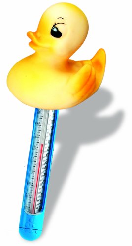 HydroTools by Swimline Soft Top Duck Floating Pool Thermometer and Cord