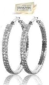 Hoop Earrings in Swarovski Crystal, Gift-Boxed