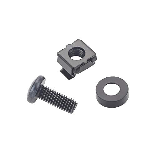 Favordrory 60 Pack M6 x 16mm Rack Mount Cage Nuts, Screws and Washers for Rack Mount Server Cabinet, Rack Mount Server Shelves, Routers, Black - Thumbnail 2