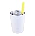 Colorful PoPo Kids Stainless Steel Cup Lovely Small Rambler Tumbler, Double Wall Vacuum Insulated Water Bottle with Lid and Silicone Straw, 8.5 OZ (1, White)