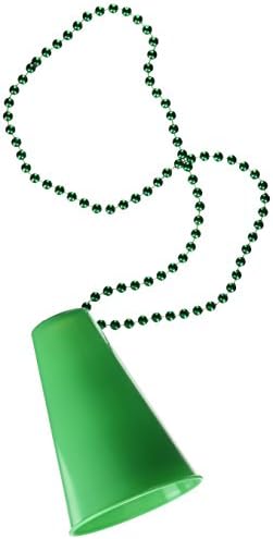 Beistle Beads With Megaphone Medallion, 33-Inch, Green