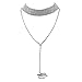 Hunputa Womens 2 Layers Tassel Choker Multilayer Full Diamond Crystal Rhinestone Necklace Elegant Chain Jewelry Party Punk (Silver)
