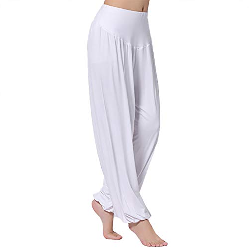 Molilove Women's Elastic Soft Modal Harem Pants for Yoga Fitness and Dance