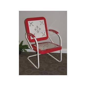 Crosley Furniture Griffith Retro Steel Lawn Chair, Outdoor Patio and Garden Furniture in Grasshopper Green