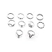 10 Pcs Vintage Women Mid Ring Set Bohemian Crown Rhinestone Joint Knuckle Nail Midi Ring Set