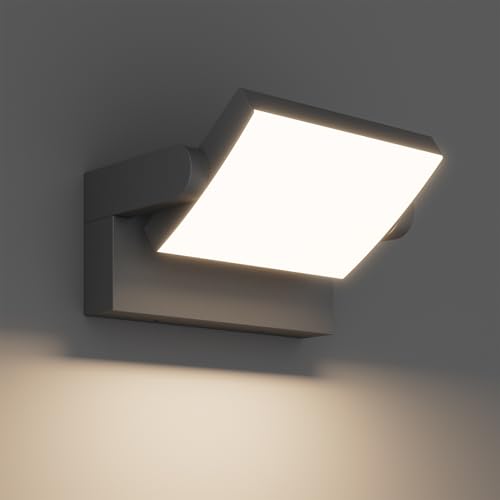 Klighten 24W Außenwandleuchte Außenlampe, Dunkelgrau, Neutral Weiß 4000K