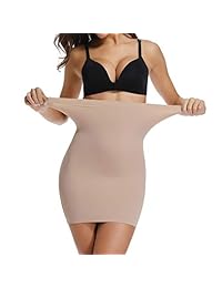 Media pantufla para mujer debajo de los vestidos de cintura alta control de abdomen moldeador vestido Slip cuerpo Shaper falda