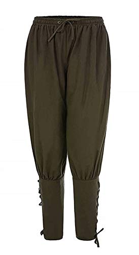 TeeNoke Men's Ankle Banded Pants Medieval Viking Navigator Trousers Renaissance Pants