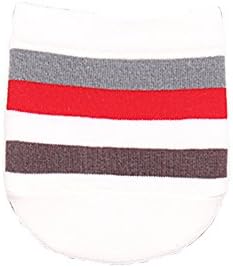 Kanei Tei Women's Ruby Casual Socks One size White with Grey and Red stripes