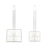 Fine Mesh Deep Fryer Oil Skimmer / Strainer – Professional Set Of Two - One 7” And One 5” Square Cooking Skimmer