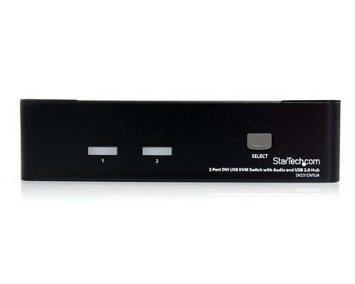 StarTech.com SV231DVIUA 2 Port DVI USB KVM Switch with Audio and USB 2.0 Hub