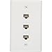 BUYER'S POINT Cat6 Female-to-Female Wall Plate | UL Listed, 3 Ports with an Easy Install Low Voltage Mounting Bracket, Perfect for High Speed Data Connection at Work or Home (White) — 1 Pack