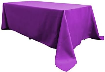 Silk Love Tablecloth - 90 x 132 Inch -Purple-Rectangular Polyester Table Cloth, Wrinkle,Stain Resistant - Great for Buffet Table, Parties, Holiday Dinner &amp; More