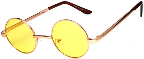 Round retro hippie vintage circle style tint sunglasses…