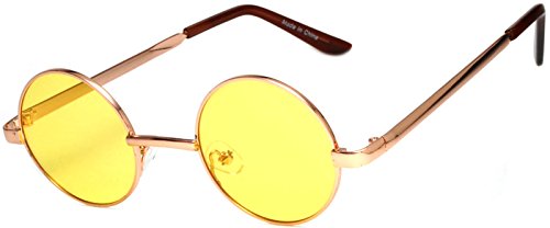 John Lennon Yellow Glasses - Round Retro Vintage Circle Style Sunglasses