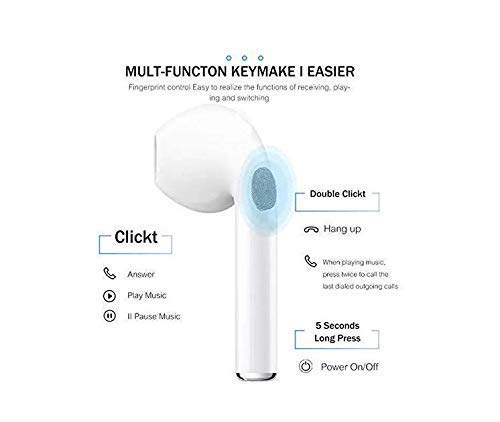 I12 TWS True Wireless Stereo I12 Airpods with Portable Charging Case Supporting All Smart Phone & Device (White) (White)
