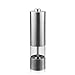Electric Salt and Pepper Grinder Stainless Steel Spice Mill Automatic User Friendly Button Adjustable Coarseness See-Through Design Battery Operated by LUUKMONDE(Pack of 1)