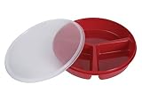 Partitioned Scoop Dish with Lid - Red