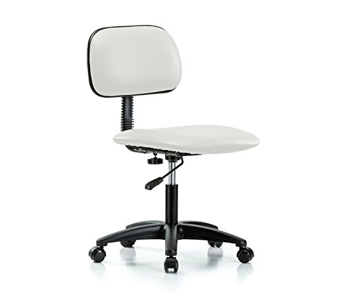 Perch Lab Chair with Adjustable Backrest | Desk Height 17-22" | Off-White Vinyl