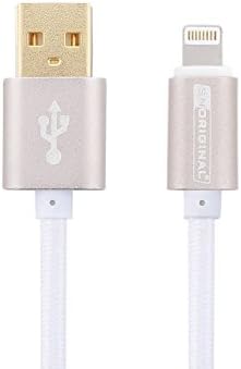 snoriginal 10 Inch 25cm Nylon Braided Tangle-Free to USB Lightning Cable for [ iPhone 6s 6s Plus iPhone6 6plus 5S 5C 5 4S / iPad / mini / air / touch ] Sync and Charging White