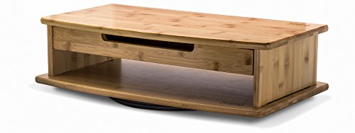 Prosumer's Choice Three-In-One Bamboo DVD/TV/Monitor Stand with Swiveling Base and Pull-out Drawer