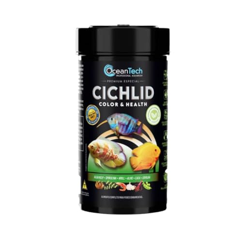 Ração para Peixe Cichlid Color e Health 75G OCEAN TECH